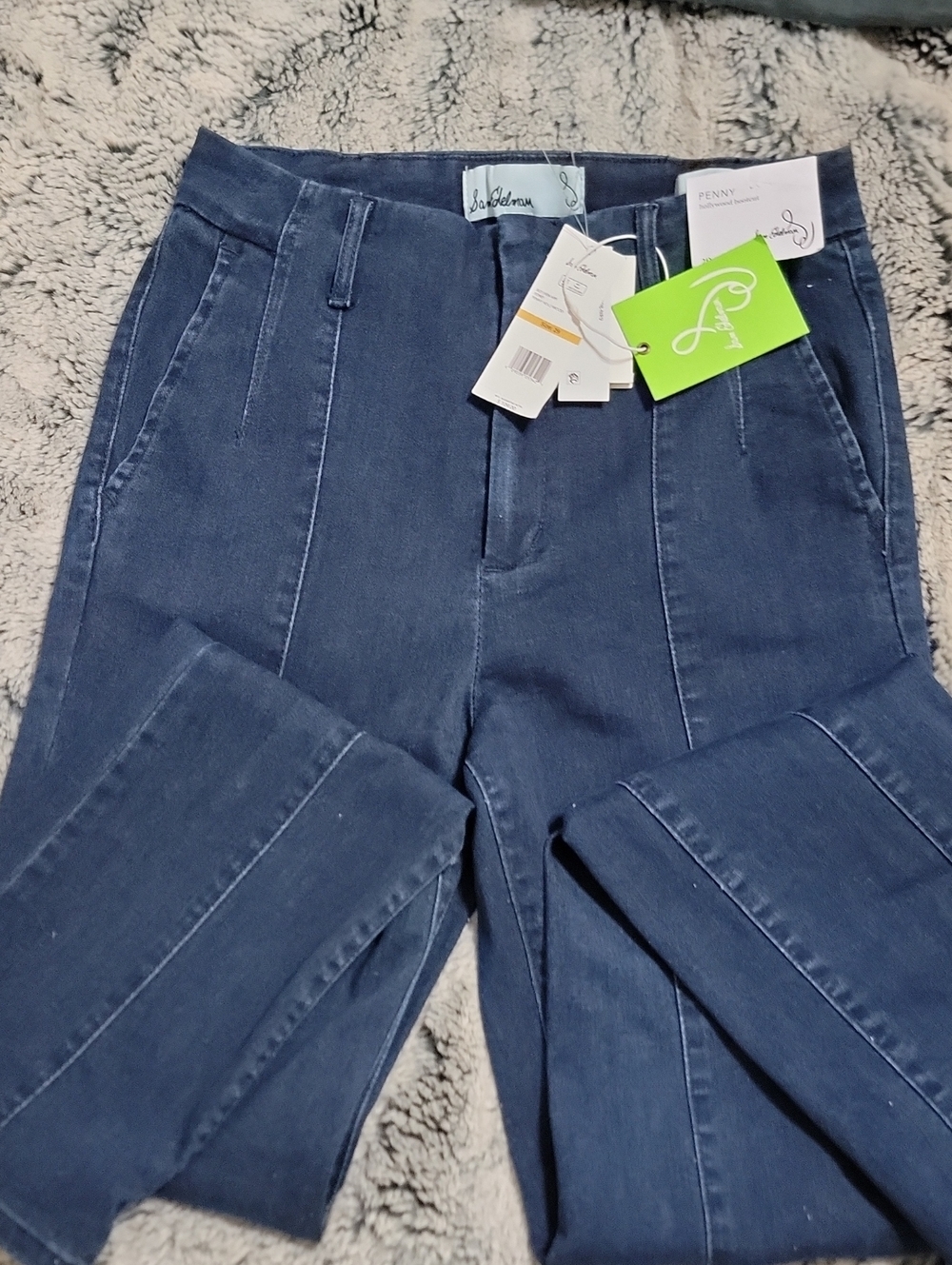 Sam Edelman Penny Hollywood Bootcut Jeans High Rise Dark Wash Seam Detail NWT 29